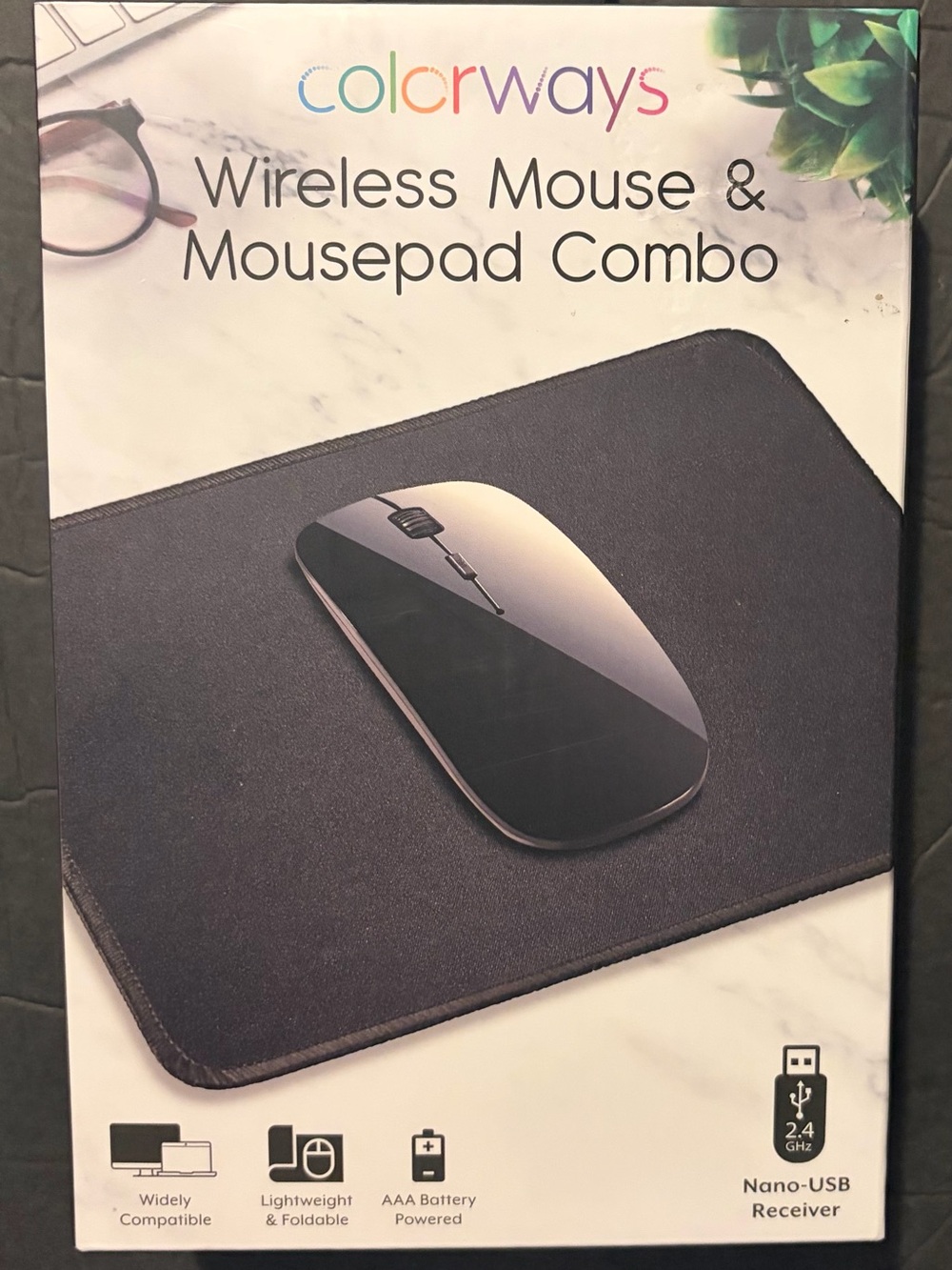 Wireless‎ Black Mouse & Mousepad Combo